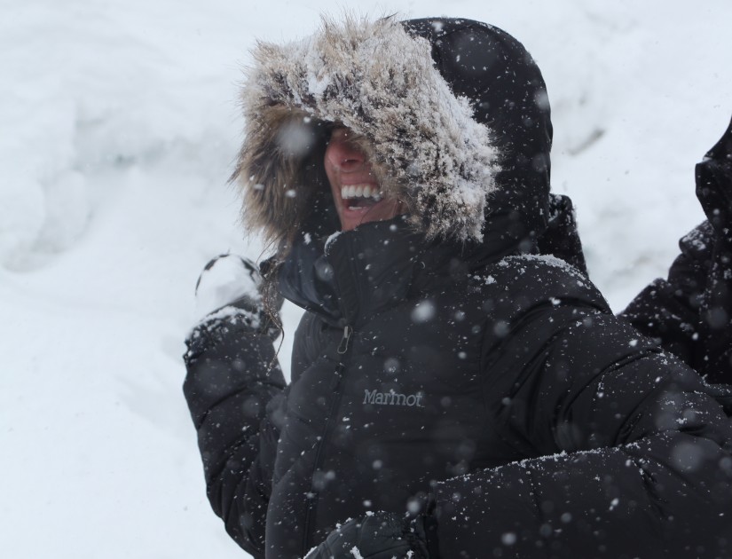 marmot montreaux - with 700-fill power down reaching to our knees, an insulated hood...