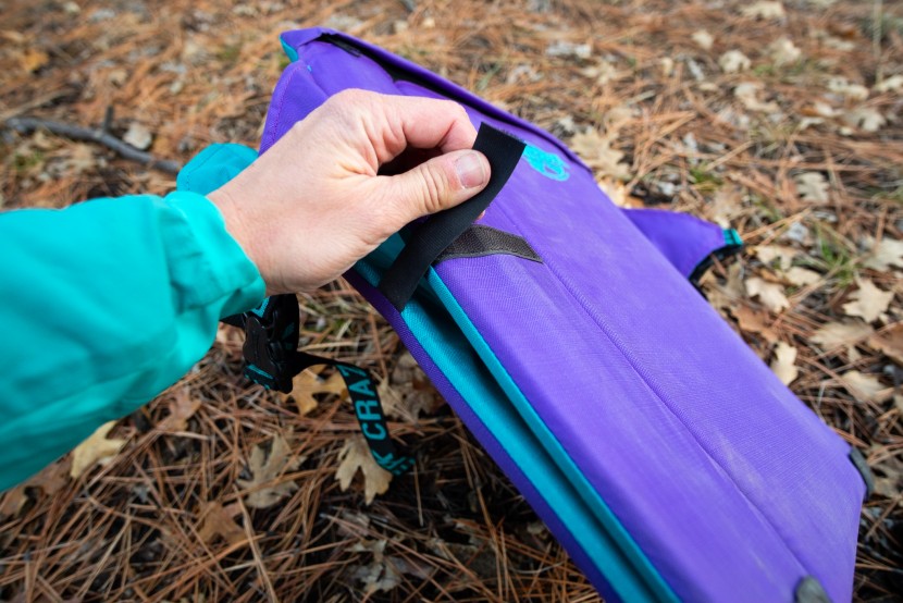 crazy creek original chair - this small velcro strap keeps the chair closed when not in use...