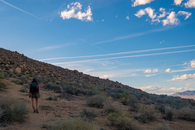 ultralight backpack - cruising under spring skies with an ultralight backpack.