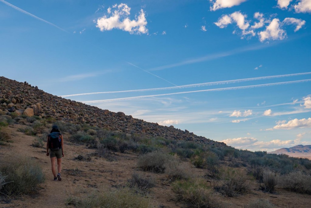 ultralight backpack - cruising under spring skies with an ultralight backpack.