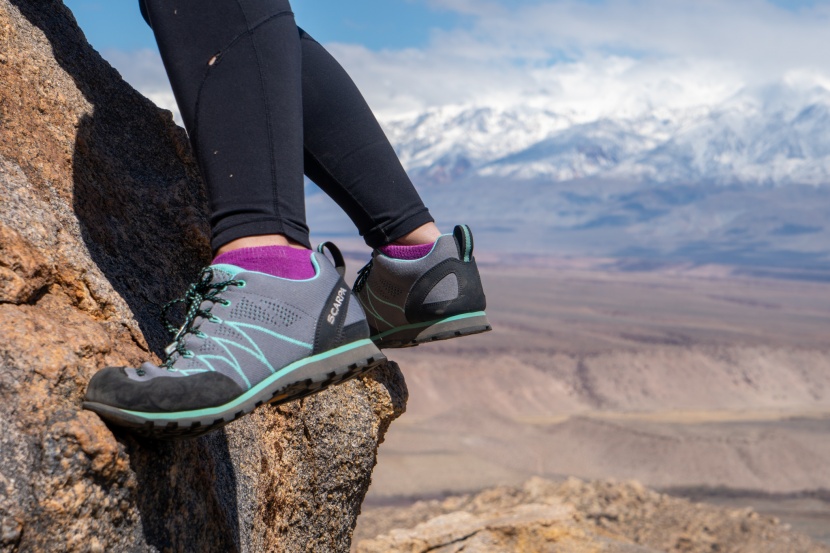 scarpa crux air for women - the crux air demonstrating edging ability with the stunning white...