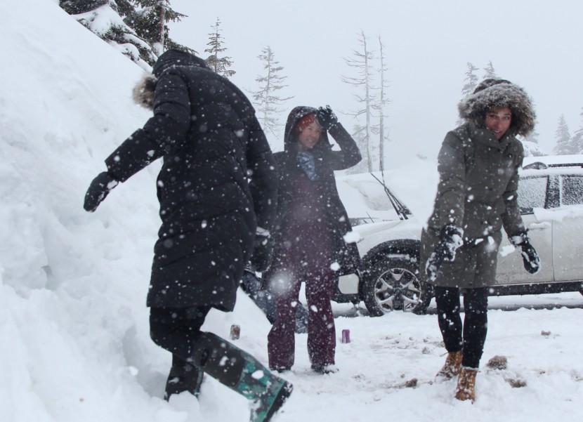 winter jacket womens - part of our test team mucking around at mount baker.