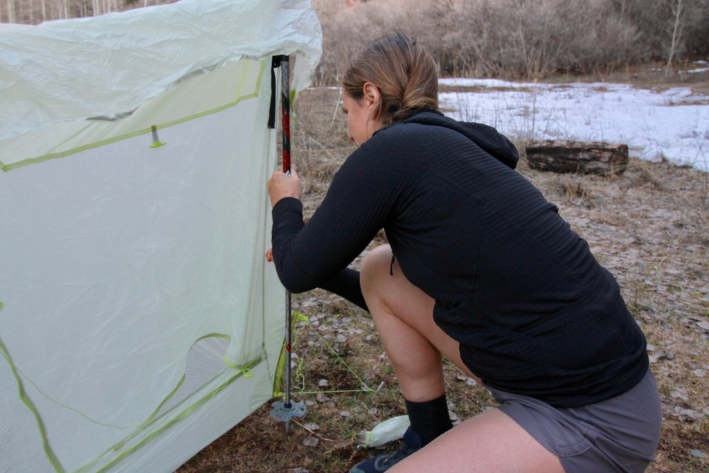 ultralight tent - some tents require trekking poles as the main support structure...