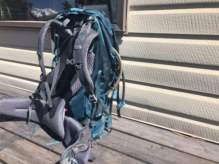 hydration bladder - during this test, we put all bladders into a backpack that sits in...