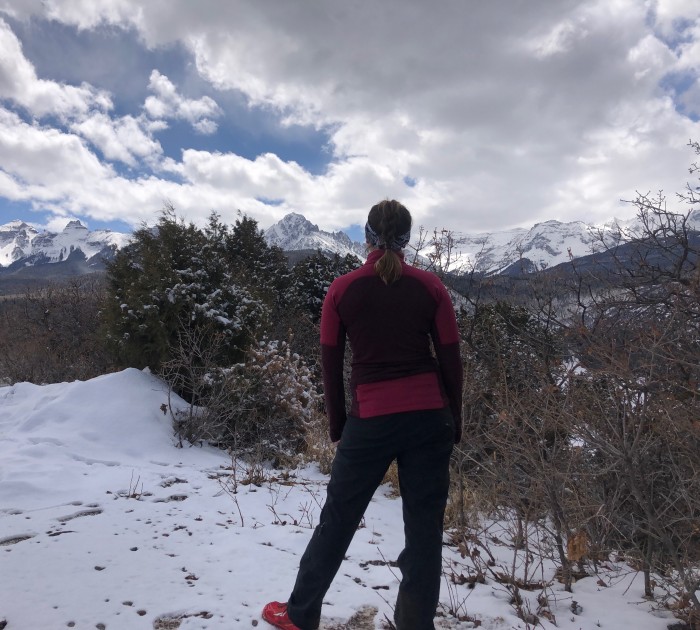 outdoor research vigor full-zip for women - the darker materials are the location of the breathable panels while...