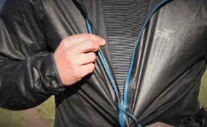 The Norvan's YKK zipper has a strip of waterproof material behind...