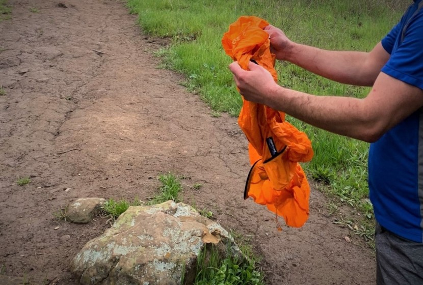 the houdini's double-sided zipper makes for simple packing and...