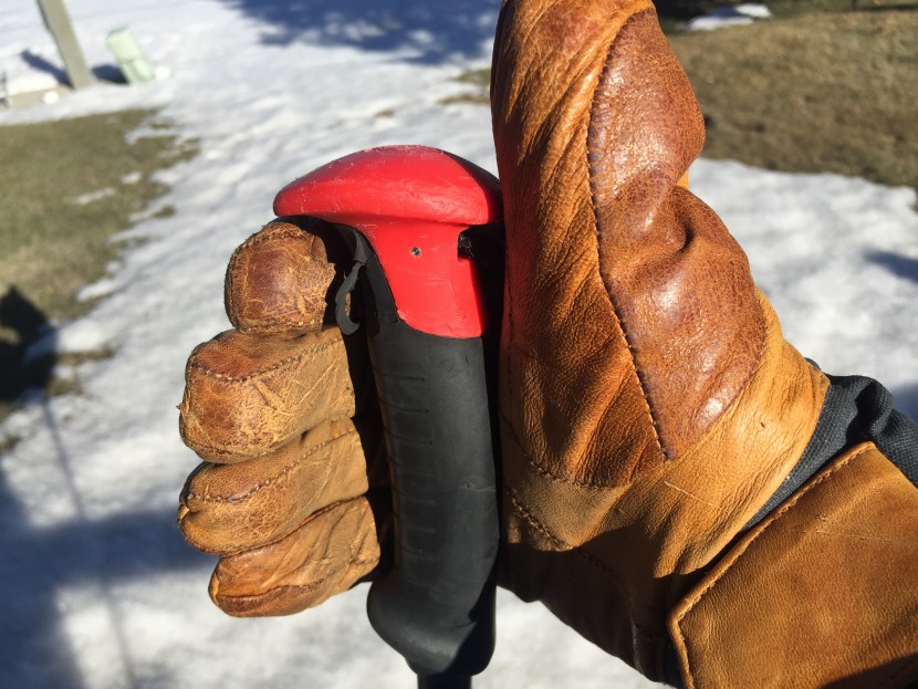 backcountry ski poles - the primary grip is often contoured to the shape of a hand for easy...