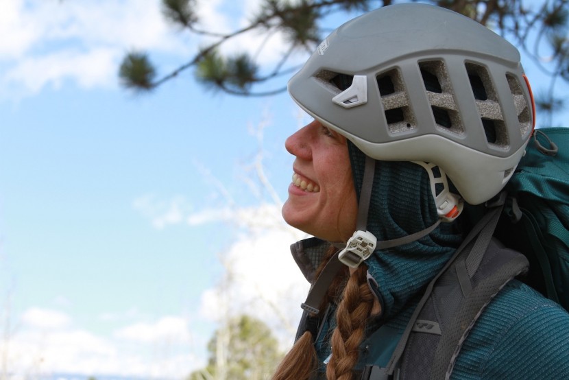mountain hardwear type 2 fun 3/4 zip hoody for women - the helmet fits nicely over the balaclava style hood.