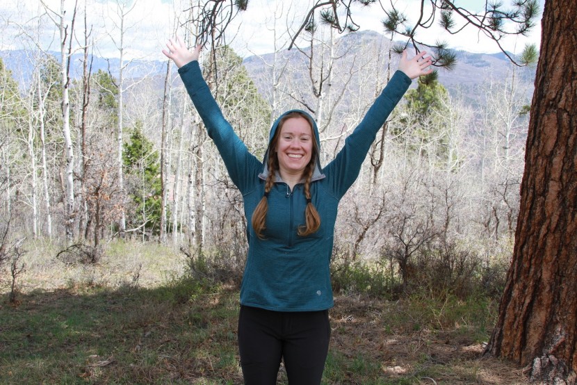 mountain hardwear type 2 fun 3/4 zip hoody for women - the top does come up with your arms, but the looser fit provides...