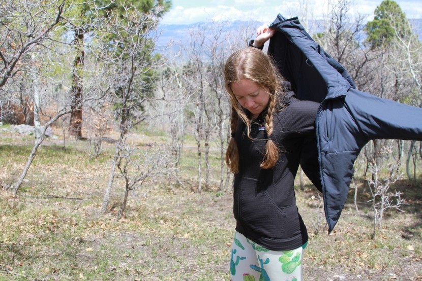 patagonia r1 full zip hoody for women - layer it easily under a jacket or over a base layer.