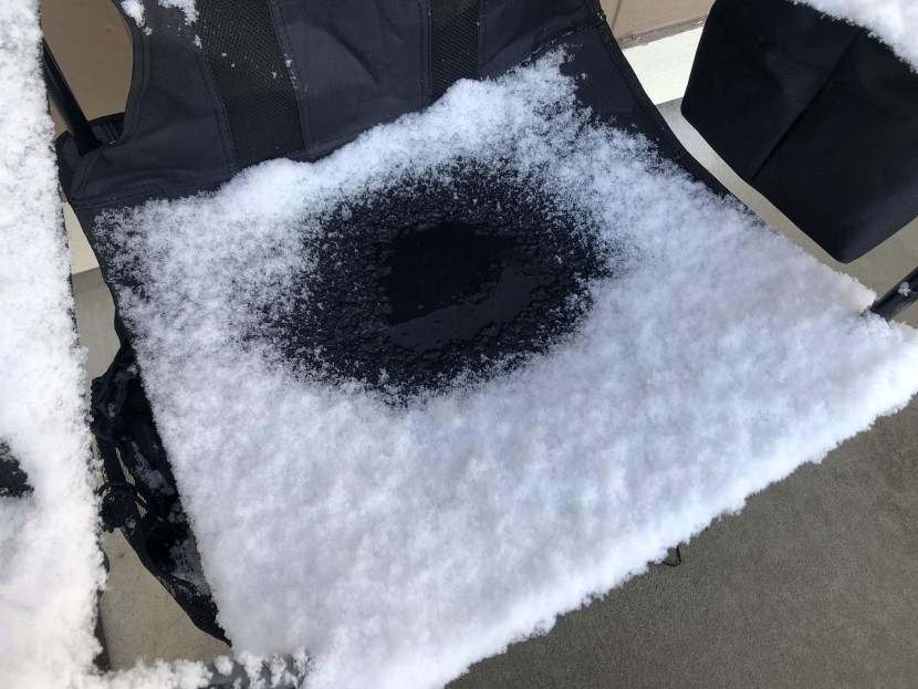 amazon basics portable camping chair - testing during a surprise late spring snowstorm, this model took a...