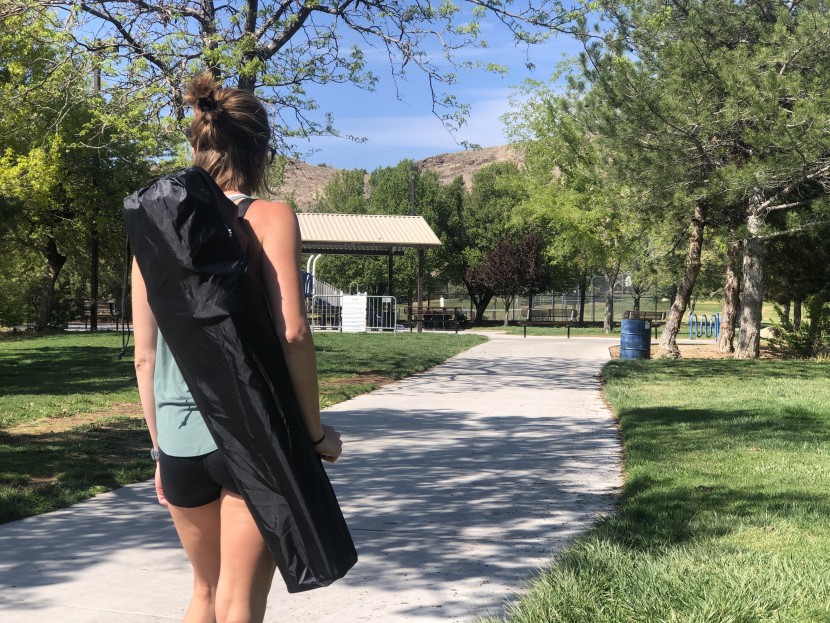 amazon basics portable camping chair - a pretty standard chair to cart around, though lighter than many...