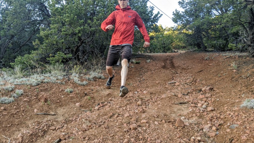 new balance minimus trail 10v1 - steep and loose! we found it is better (and safer) to side-hill in...