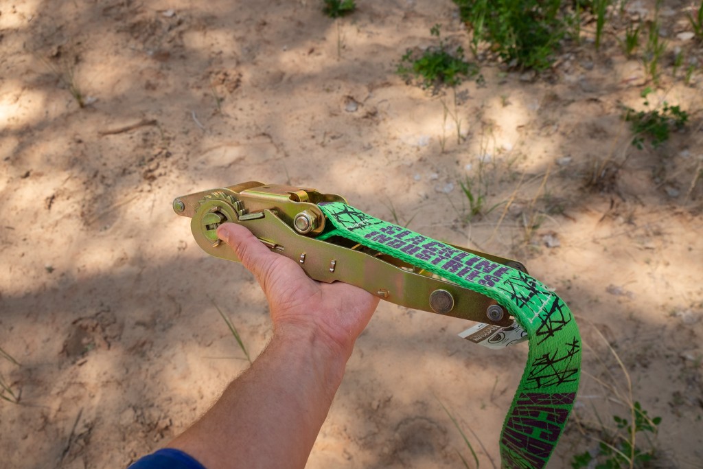 slackline - the aggro line has the heavy-duty alpha ratchet.