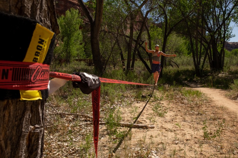 gibbon slacklines classicline xl - after a bit of practice, we could get this line set up in under five...