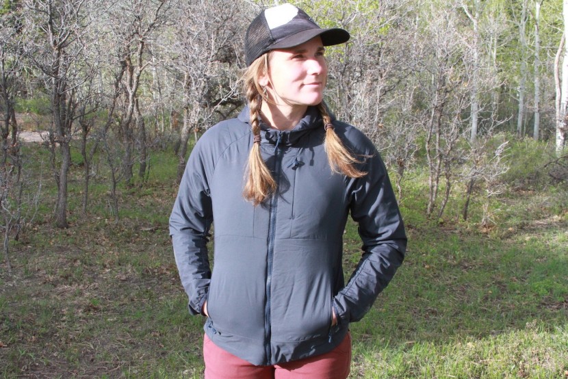 mountain hardwear kor cirrus hybrid hoody for women - we appreciate all the storage it offers. here we see amber, our main...