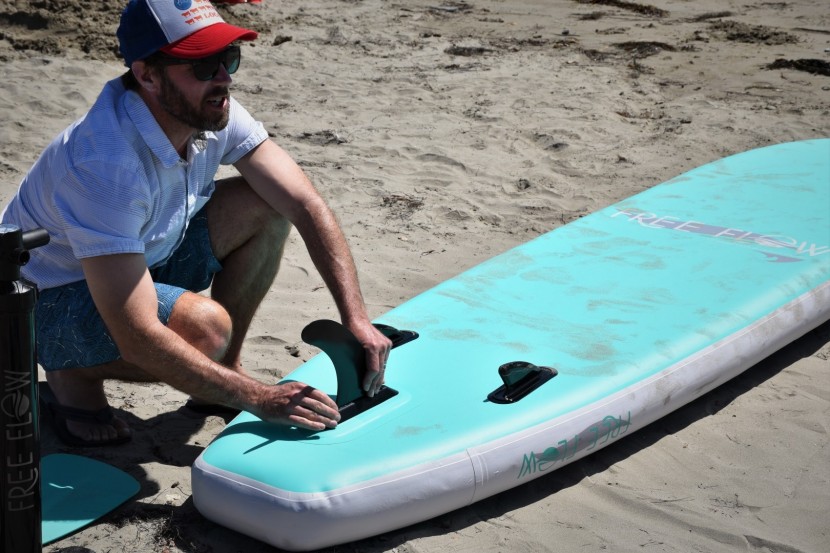 serenelife inflatable - the three-fin design with the long, removable center fin aids in...