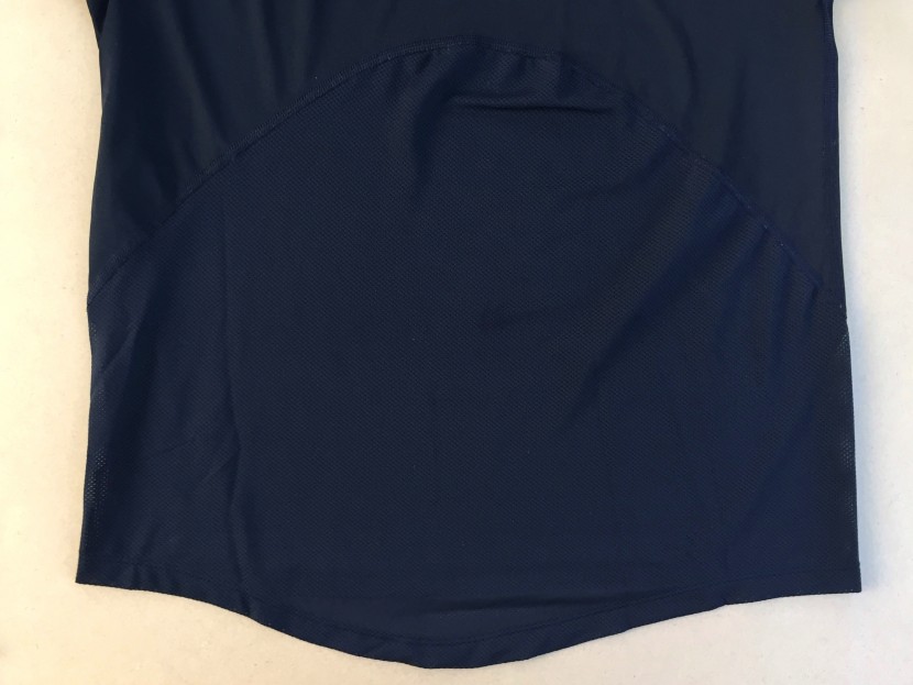 nike miler - the mesh panel takes up over half of the back of the shirt and...