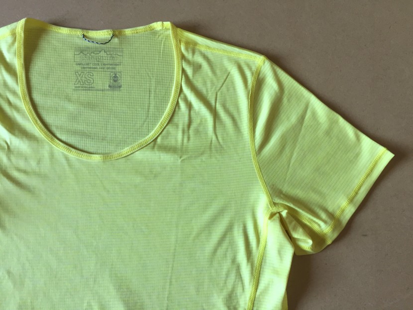 patagonia capilene cool lightweight tee for women - this shirt features a gusset below the sleeve and a flatlock seam...