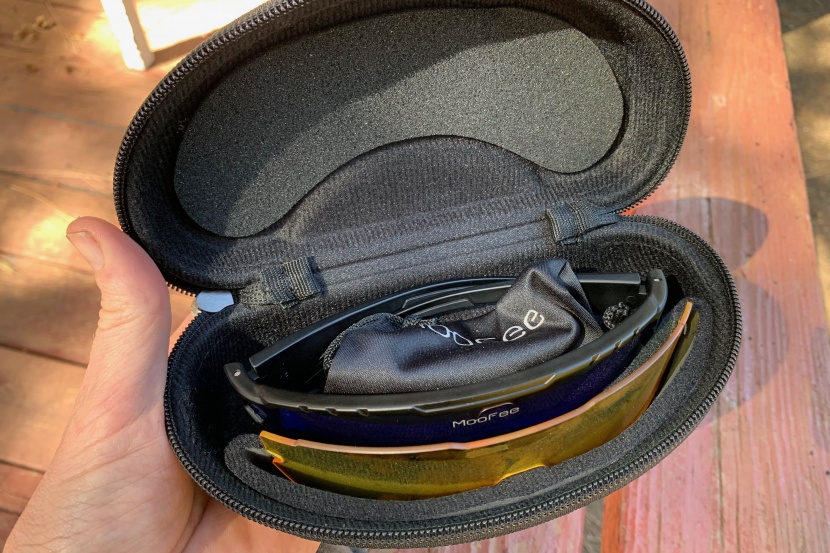 moofee polarized sunglasses - a zippered case is a nice bonus. it fits the glasses and an extra...