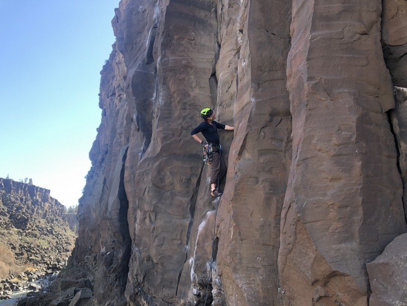 testing the edelrid salathe in the lower gorge at smith rock, a...