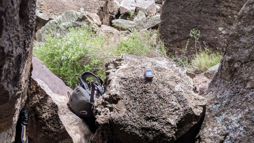 handheld gps - here, one of our lead testers emerges from a cave to see which gps...