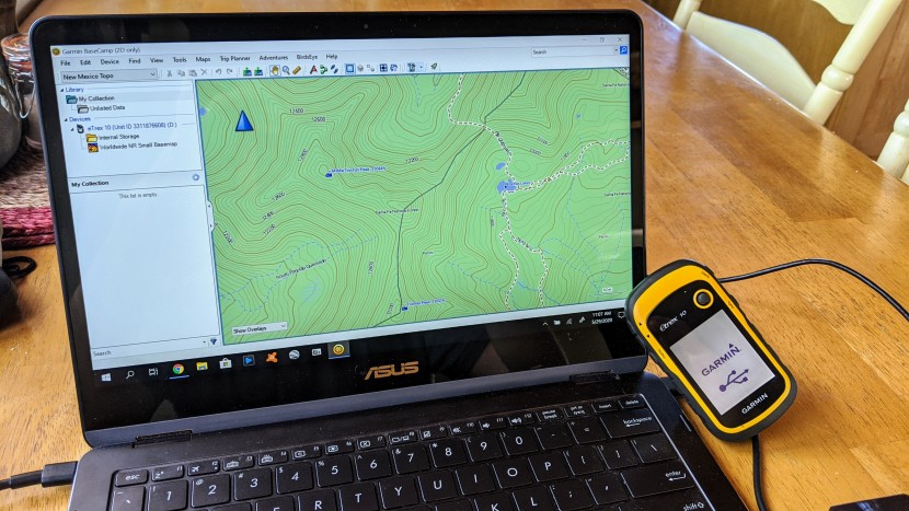 it is easy to download topo maps into basecamp, so that you can plan...