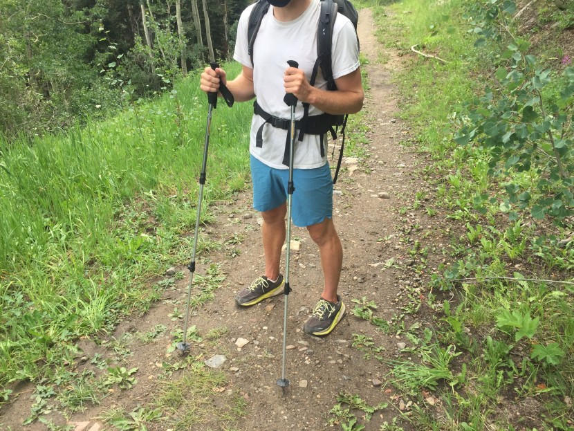 rei co-op trailbreak - the hiker pictured here is over 6 feet tall, and these poles extend...