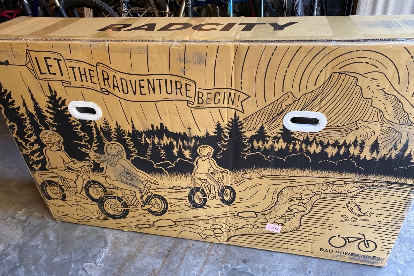 rad power radcity 4 - rad power has even gone out of their way to make their bike box fun.
