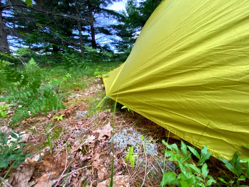 marmot bolt ultralight 2 person - the tent has two stake points at the sides that pull the fly nice...