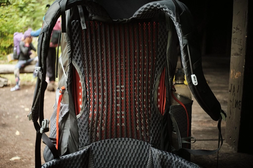 backpack - the trampoline-style mesh back panel of the gregory optic 58 does a...