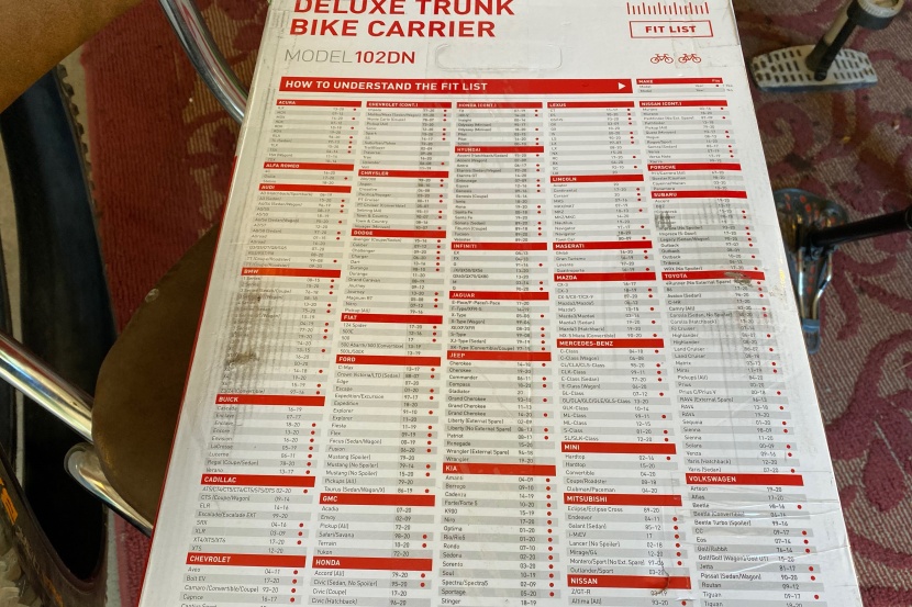 allen deluxe 2-bike trunk carrier - allen claims the deluxe 2-bike fits on an astounding number of...