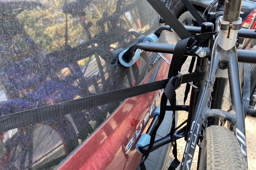 allen deluxe 2-bike trunk carrier - the nylon straps and the foam bumpers should stand up to a few years...