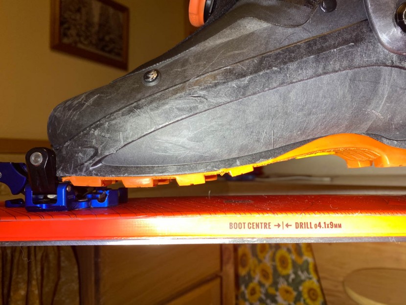 faction agent 3.0 - our initial mounting, with the scarpa f1 lt boot in the binding. we...