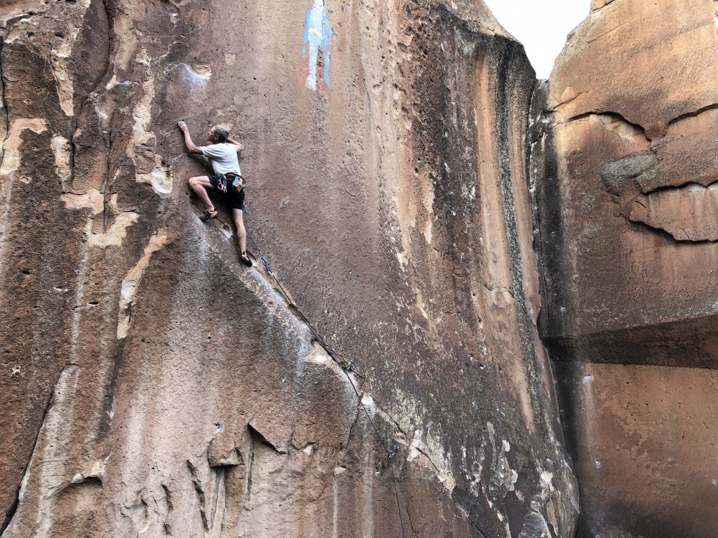 carabiner - testing carabiners on the ends of sport draws on a weekend climbing...