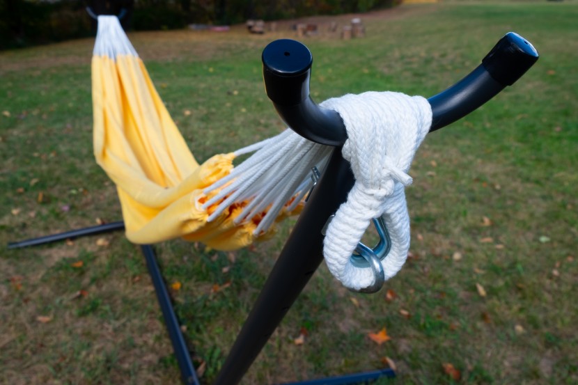 budget hammock - the hook can be moved up or down the pole in five different holes to...