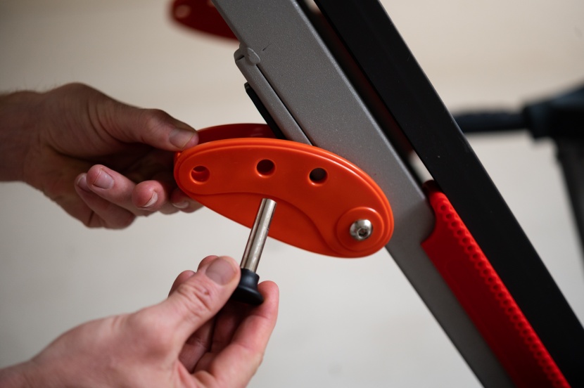 sunny health and fitness sf-t4400 folding treadmill - manual incline adjustment, seen on the sunny sf-t4400 and the...