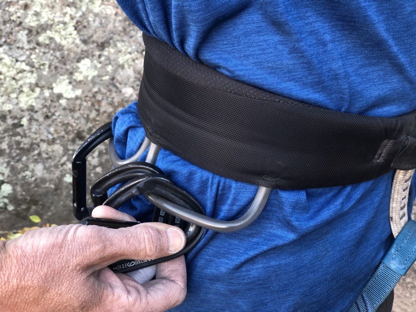 black diamond momentum - the gear loops are flat and rigid due to this clear plastic coating...