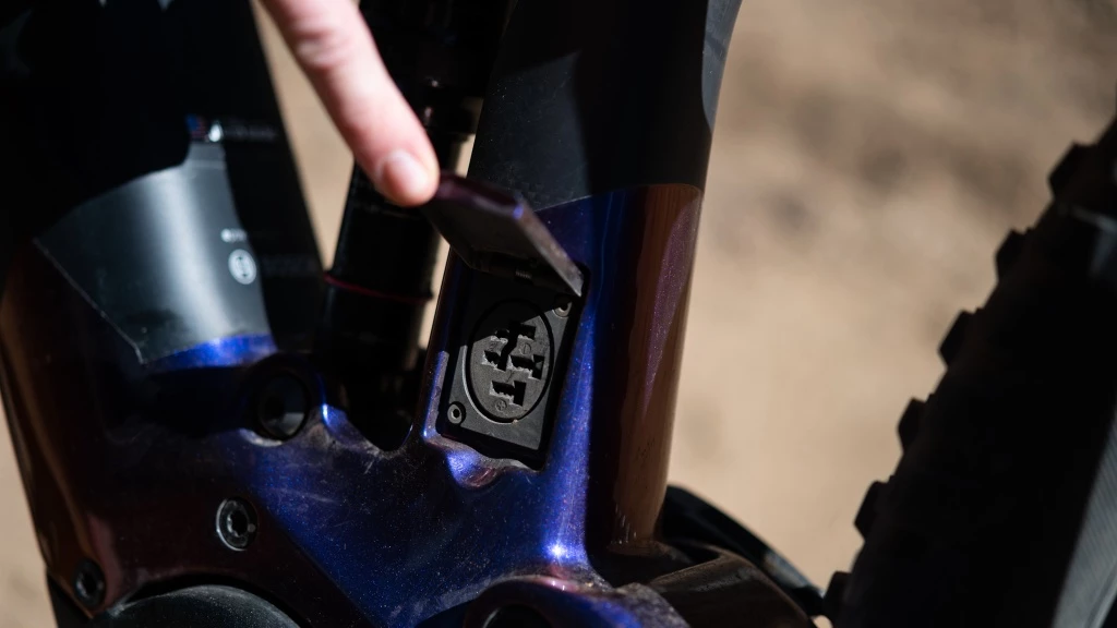 trek rail 9.7 - the charging port is located on the seat tube and has a...