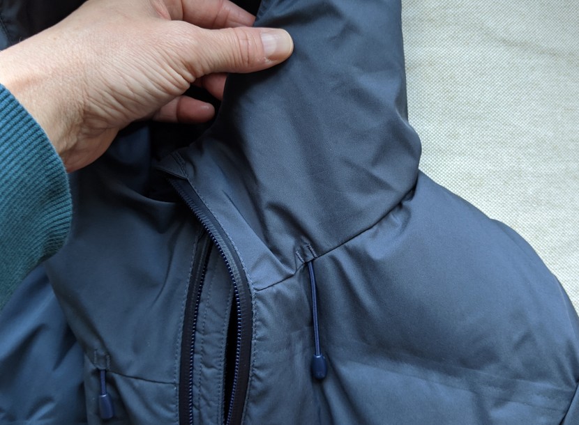 to snug the hood down, squeeze the internal cinch by your jawline...