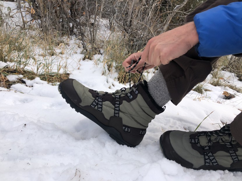 xero shoes alpine - like most winter hiking boots, these need to be laced up, which...