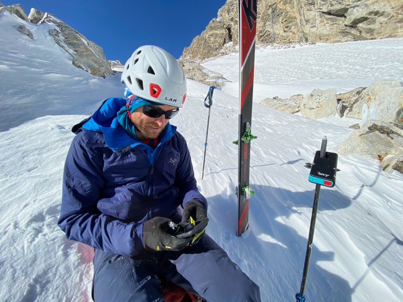 acr bivy stick - the bivy stick in action during an early season ski outing in grand...