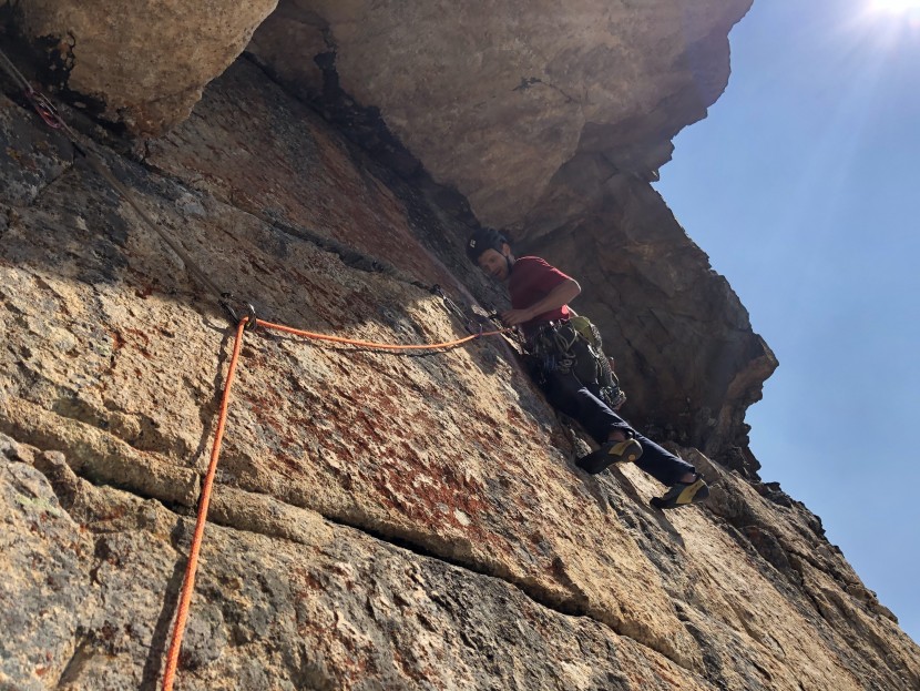 black diamond vision mips - leading off on a cool traverse under a roof a couple pitches off the...