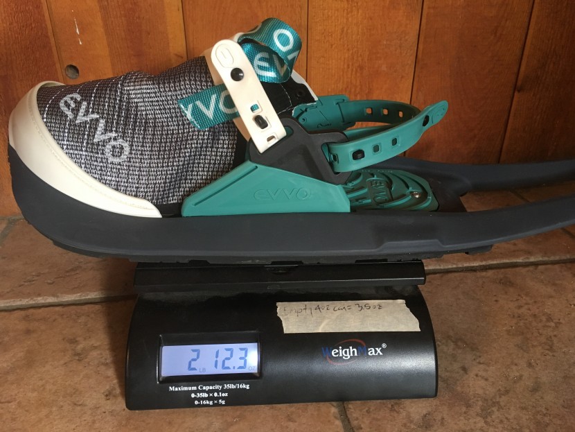 evvo snowshoes - weighing the evvo.