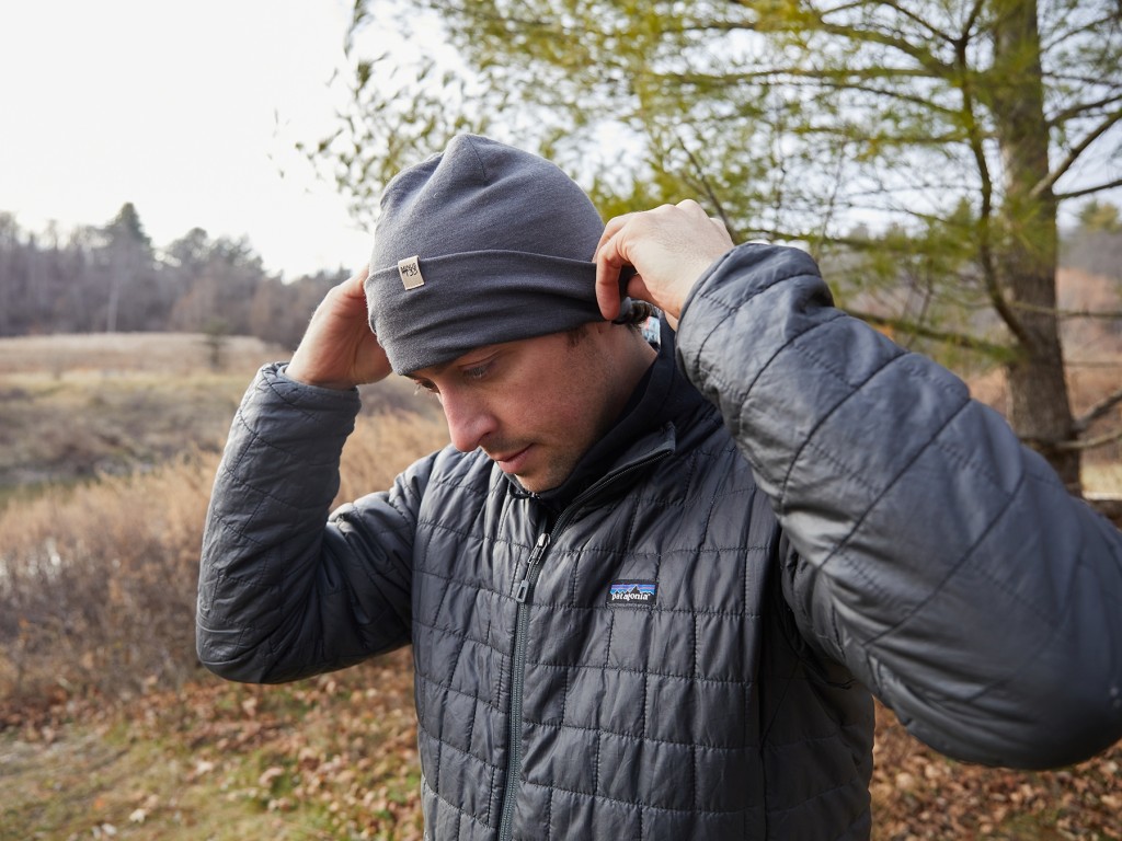 SATINIOR Winter Men's Knit Cap with Brim Beanie Hat Warm Thick Hat for Outdoor