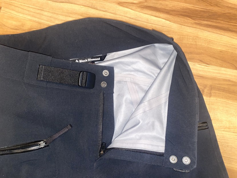 black diamond recon stretch pant for women - the inside of the pants, showing the shell material (no insulation)...