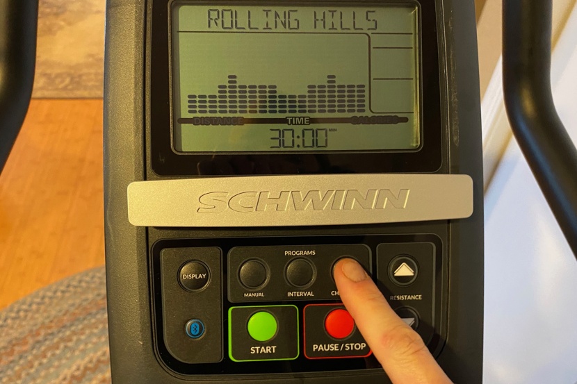 schwinn 130 upright bike - the 130 upright has a variety of programs to choose from.