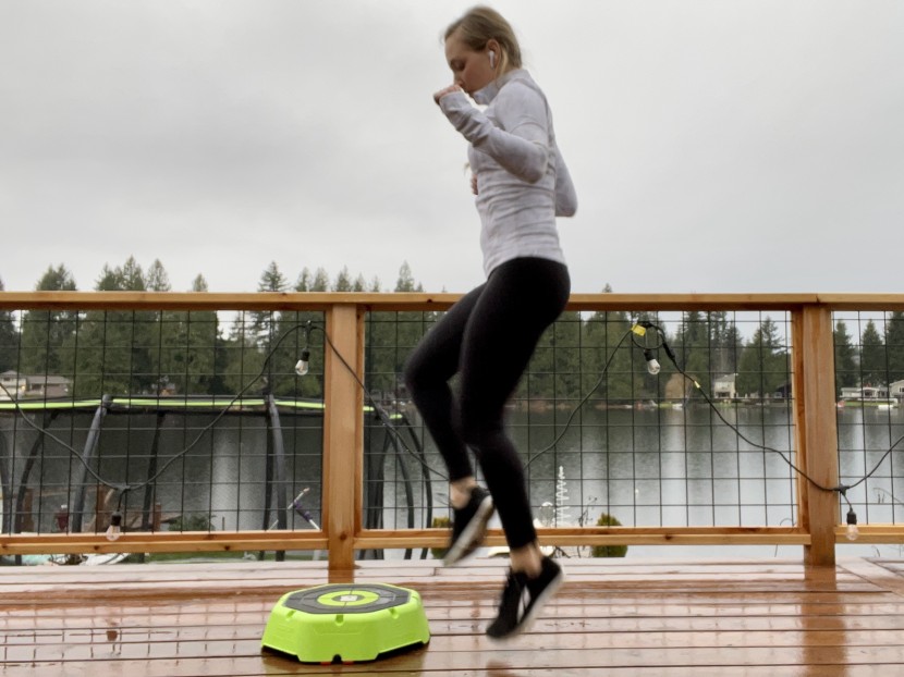 exercise step platform - the upper mat-like surface of the escape fitness riser is excellent.