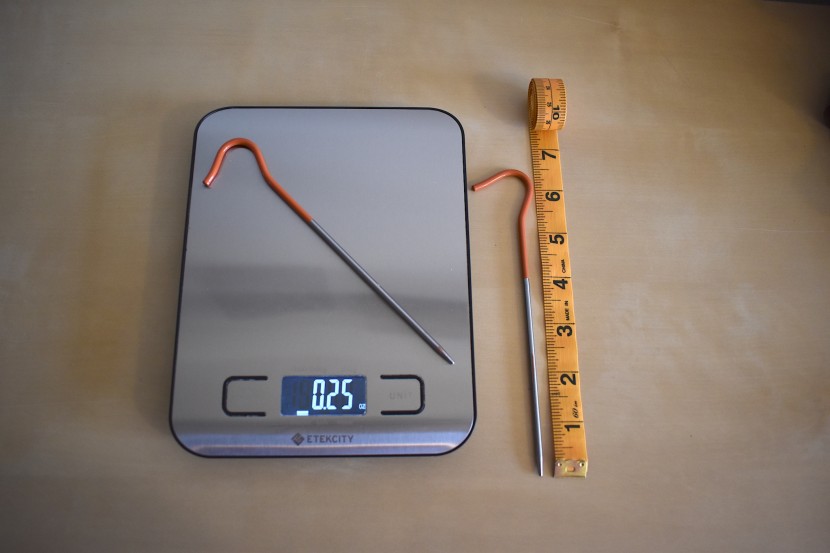tent stakes - measuring and weighing the vargo ti, the most lightweight model...